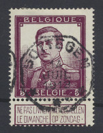 N° 122 5fr. Wijnrood Met Variëteit ZONCAG, Telegraafstempel Zottegem, Zm (OBP €65) - Non Classés