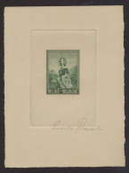 1949 Koningin Louise Marie, 2 Gravures Van Niet Aangenomen Ontwerpen Van Renard In Groen En Bruin, Zm - Probe- Und Nachdrucke