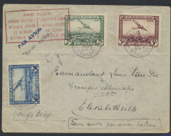 1934 PA 1, PA 3 En PA 5, Brief Vanuit Brussel (tweetalige Stempel) Naar Elisabethville. Vlagstempel (in Rood) RAID RUBIN - Autres & Non Classés