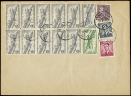 1956 Borderel Van Afgifte Van Stukken Port Betaald Door Bestemmeling, Gefrankeerd Met OBP N° 848A, 924, 925, PA10A, PA11 - Sonstige & Ohne Zuordnung