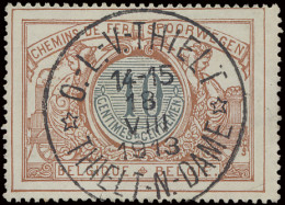 TR 28 10c. Bruin En Grijs Met Moeilijke Sterstempel O.L.V. Thielt, 2-talig, Thielt N. Dame, Zm - Autres & Non Classés