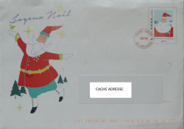 Enveloppe Du Père Noel Avec Carton à Colorié à L'intérieur - 2016 - PAP : Su Commissione Privata TSC E Sovrastampe Semi-ufficiali