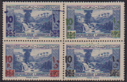 Grand Liban 186+186a+186b+186c** Variété Noire,bleue,verte Et Rouge Se Tenant - Otros & Sin Clasificación