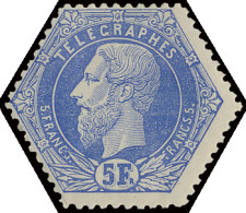 ** TG 7A 5fr. Ultramarijn, Dun Papier Met Fotoattest, Normale Centrage Voor Deze Uitgifte, Zm (OBP €2.260) - Zie Foto Ka - Timbres Télégraphes [TG]