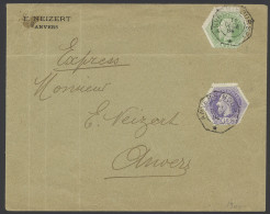 1894 TG 3 En 4 Op Expresbrief Van Anvers (Bourse) 11 Dece 94 Naar Anvers, Zm - Timbres Télégraphes [TG]