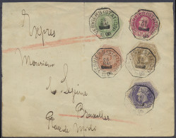 1896 TG 3/6 En 9 Op Expresbriefje (front) Van Verviers (Station) 26 Mai 1896 (met Geblokkeerd Uur) Naar Bruxelles, Zm/m - Telegraph [TG]