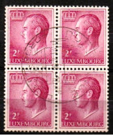 Luxembourg, Luxemburg, 1966,  MI 727 ,YT 664, VIERERBLOCK, GRAND DUC JEAN, GESTEMPELT,OBLITERE - Used Stamps