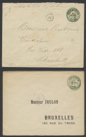 3 Omslagen Leopold II Groot Formaat, 10c. Groen, Met Afstempeling Reckheim, Vedrin En Anvers(Palais), Zm - Andere & Zonder Classificatie