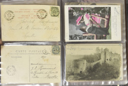 1905/1906 Bruxelles Arrivée - Cachet D'essai, Samenstelling Van 41 Zichtkaarten In Klein Album, Verstuurd Uit Diverse La - Autres & Non Classés