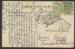 1907 Zichtkaart, Gefrankeerd Met OBP N° 56 (2x), Verstuurd Uit Oostende Naar Antwerpen Met Stempels TERUG AAN AFZENDER,  - Other & Unclassified
