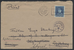 1938 N° 320 1.75fr. Blauw, Op Brief, Vanuit Antwerpen, Dd. 23-VII-1938, Naar Göteborg (Zweden) Brief Is Doorgezonden, Vl - Autres & Non Classés