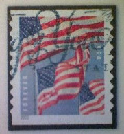 United States, Scott #5657, Used(o), 2022, Three Flags Definitive, (58¢), Red, White, And Dark And Light Blue - Used Stamps