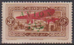 Grand Liban PA 14c** Variété Surcharge Verte Et Carmin - Autres & Non Classés