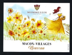 Etiquette Vin  Macon Village Nouveau  Mommessin Quincier En Beaujolais   Femme " - Beaujolais