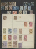 **/0 1858/1929 Samenstelling Op Bladen W.o. Stempels, Vellen En Veldelen O.a. Helm, Houyoux, Bezetting, TX, M/ntz - Sammlungen