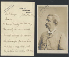 1903, Picture Postcard Of Sir H.M. Stanley Signed By Himself, Joined With A Letter Written By His Wife Dorothy To Explai - 1884-1894