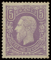 * N° 5a 5Fr. Dark Lilac Well Centre, Position #26 Of The Sheet Of 50 Stamps, Hinged, With Photo Certificate, Vf/f (OBP € - 1884-1894