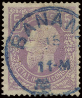 N° 5 5Fr.lilac Well Centered And Cancelled BANANA In Blue, With Photo Certificate, Vf/f (OBP €540 + 150%) - 1884-1894