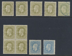 **/(*)/0 Type 3 (2x) And Type 4 (5x + Block Of 4) 25c. Blue And 50c. Reseda - Lenoir FORGERIES, To Be Checked - 1884-1894