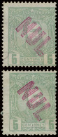 **/*/(*) N° 6 (21x) 5c. Yellow-green All With Off Centre And With The Overprint NUL In Red (demonetized Due To Poor Cent - 1884-1894