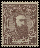 * N° 9 50c. Red-brown Well Centered, Hinged, Zm (OBP €90 + 150 %) - 1884-1894