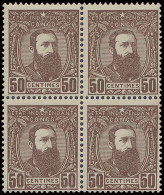 ** N° 9a 50c. Deep Brown In Block Of 4, MNH, Very Scarce So Fresh, With Cert., Vf (OBP €1.600) - 1884-1894