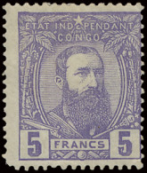 * N° 11 5fr. Violet, Off Centre To The Right, Original Gum, Hinged, Very Fresh Colour, Vf/f (OBP € 2.050) - 1884-1894