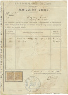 1896, Weapons License Form, Done In Boma May 5, 1896 For Mr. Louis Royaux With Flag Cachet District De Boma Correctly Fr - 1884-1894