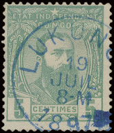 N° 6a 5c. Green Off Centre To The Upper Left Corner And Cancelled LUKUNGU 19 JUIL 1897 In Blue, Vf - 1884-1894