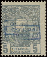 * CP 5-Cu3 5Fr. Grey Off Centre To The Bottom Left Corner With Double Inverted Boxed Overprint COLIS POSTAUX FR 3.50 In  - Paquetes Postales