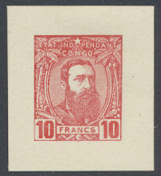 Type 13 10Fr. Red FORGERY Color Die Proof, Unperforated And Hinged, Vf - 1884-1894