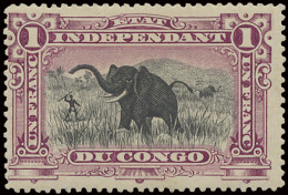 * N° 26B 1Fr. Dark Lilac - Mols Congo Free State Issue, Mint And Hinged, Scarce, Vf (OBP €600) - Autres & Non Classés