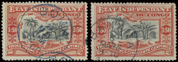 N° 27 '3,50 Fr Vermilion Mols Issue' (2x) With Cancellations Of Boma And Banana, Vf (OBP € 420) - Other & Unclassified