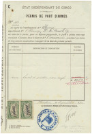 1900, Weapons License Form Type C (only For Capita De Plantation), Done In Kinshasa July 4, 1900 With Flag Cachet Distri - Other & Unclassified