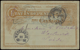 1898, Lado - Congo River Route, Postal Stationery Catalogue Stibbe N° 17 Reply Part BOMA CPI, (written By Erik Fredelius - Andere & Zonder Classificatie