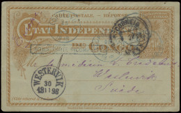 1898, Lado - Congo River Route, Postal Stationery Catalogue Stibbe N° 17 Reply Part BOMA CPI, (written By Erik Fredelius - Sonstige & Ohne Zuordnung