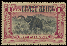 * N° 36B5 1fr. Carmine With Brussels Overprint CONGO BELGE, Type B5, Hinged, Vf (OBP +€210) - Otros & Sin Clasificación