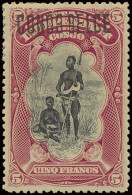 * N° 38B2 5fr. Carmine With Brussel Overprint CONGO BELGE, Type B2, Hinged, Vf (OBP €700) - Sonstige & Ohne Zuordnung