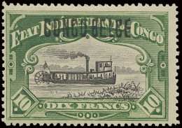 * N° 39B2 10Fr. Green With Brussels Overprint CONGO BELGE Type B2, Hinged, Vf (OBP €1.100) - Otros & Sin Clasificación