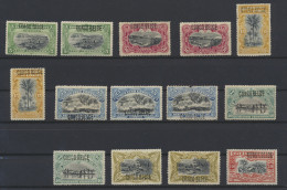 */(*)/(**) 1909 Brussels Overprints, Small Accumulation Of 14 Stamps: 30B3, 30B5, 31B2, 31B5, 32B6 Without Gum, 32B5, 33 - Otros & Sin Clasificación