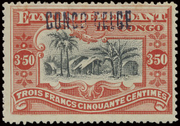 * N° 37L1 3,50fr. Vermilion With Local Overprint CONGO BELGE Type 1, Hinged, F (OBP €625) - Sonstige & Ohne Zuordnung