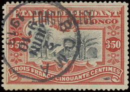 N° 37L7 3,50Fr. Vermilion With Local Overprint CONGO BELGE Type L7, Cancelled BOMA 2 JUIN 1913, With Photo Certificate,  - Otros & Sin Clasificación