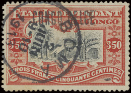 N° 37L7 3,50Fr. Vermilion With Local Overprint CONGO BELGE Type L7, Cancelled BOMA 2 JUIN 1913, With Photo Certificate,  - Other & Unclassified