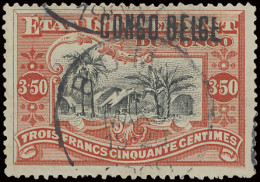 N° 37L3 3,50Fr. Vermilion With Local Overprint CONGO BELGE Type L3, Cancelled BOMA 21 MARS 1909, With Photo Certificate, - Other & Unclassified