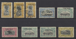 * 1909 Lot Of 8 Stamps With Typo Overprint Misplaced And One 1fr. With Typo Overprint And Perf. 16, Vf/f - Andere & Zonder Classificatie