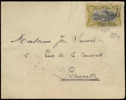 1909, Cover Franked With OBP N° 45PT 50c. Olive - Prince Issue - Position #20 Of The Sheet With Typo Overprint CONGO BEL - Sonstige & Ohne Zuordnung