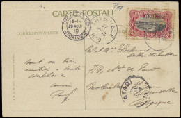 1910, Picture Postcard, Franked With OBP N° 41PT 10c. Carmine - Prince Issue - Position #17 Of The Sheet With Typo Overp - Autres & Non Classés