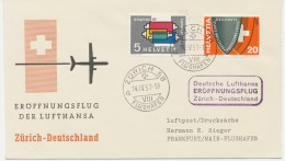 SCHWEIZ 14.4.1957, Erstflug Deutsche Lufthansa Mit Convair CV-440 „ZÜRICH – FRANKFURT“ (Hab.141/Sie.99) - Erst- U. Sonderflugbriefe