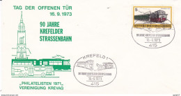 Deutschland Germany 1973 90 Jahre Krefelder Strassenbahn Spec Cover - Tramways