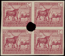 Type 124 60c. Carmine - Leys Issue Proof Of The Plate In Block Of 4 Without Gum And Punched, Scarce, Vf - Sonstige & Ohne Zuordnung